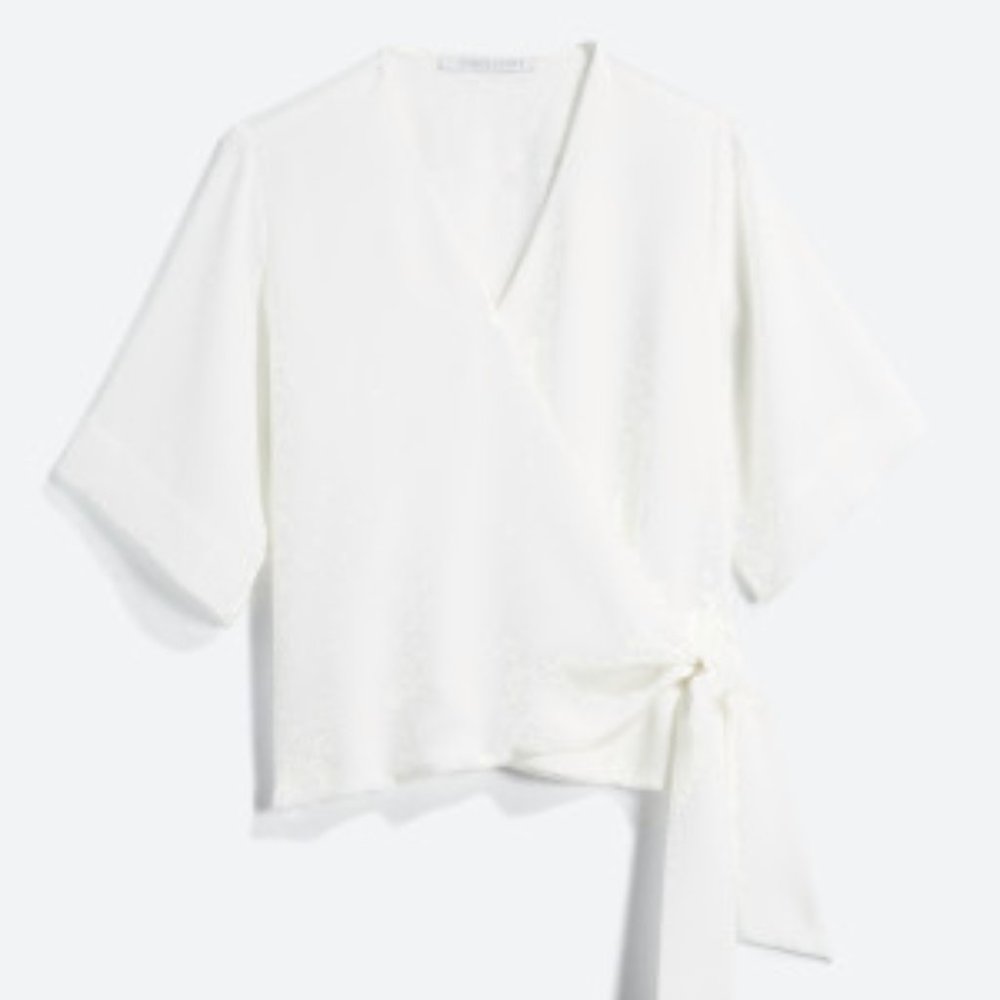 Collective Concepts Ellie Wrap Blouse  XL | White